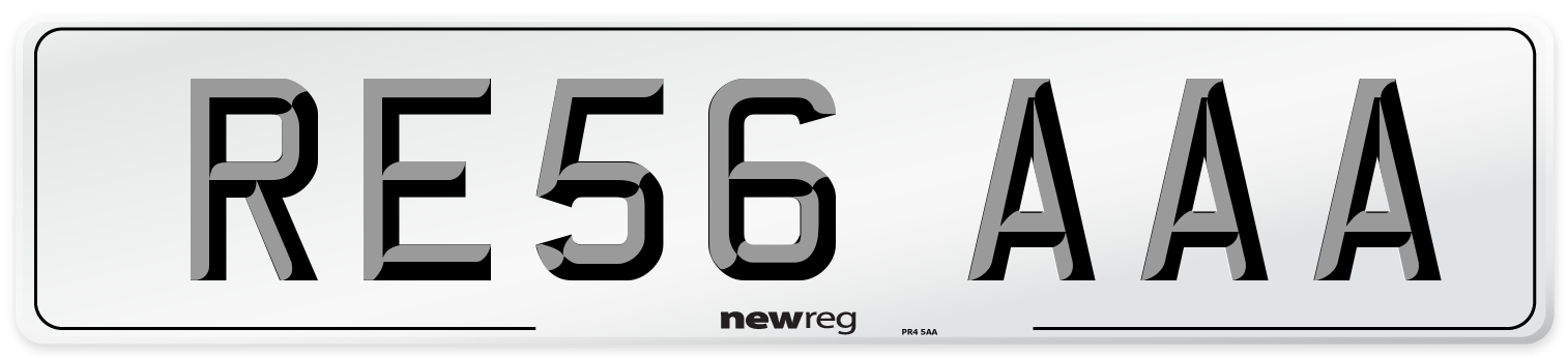 RE56 AAA Number Plate from New Reg